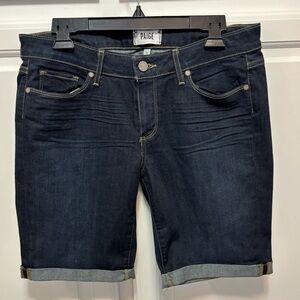 Paige Bremuda Blue Jean Denim Cuffed Shorts Kayla Wash Women’s Size 30